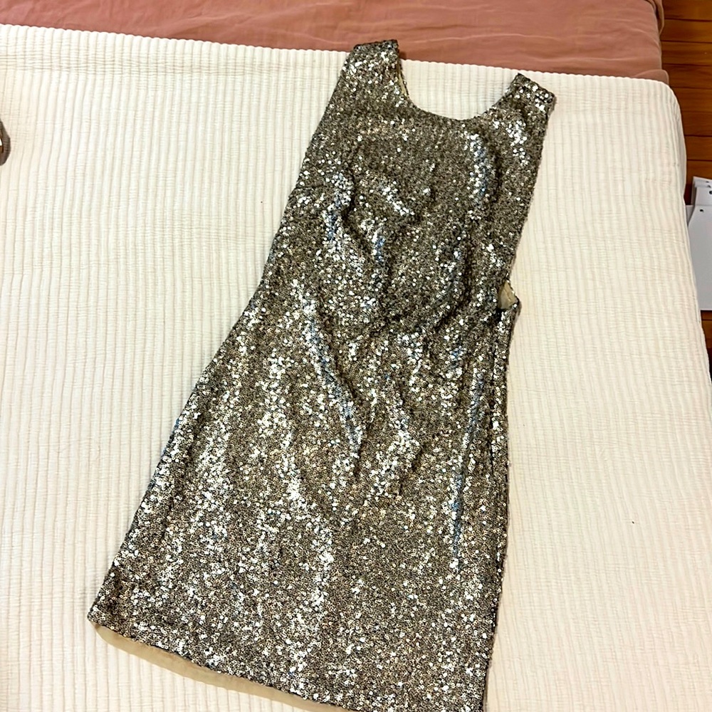 Gold sequin dress. Excellent condition. Mesh slip not attached. XS